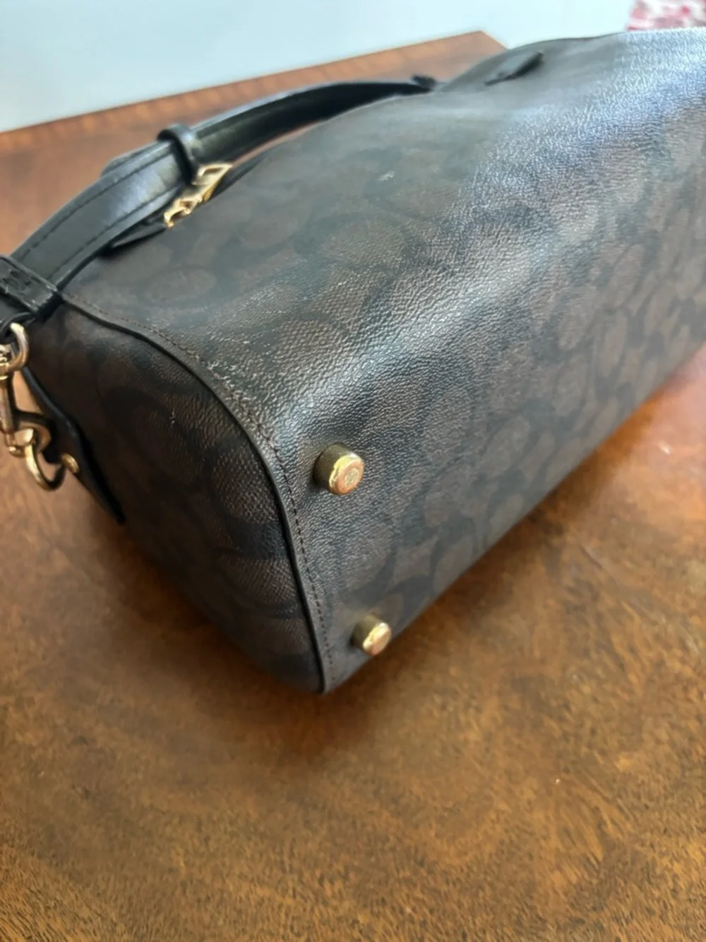 Coach Rowan Satchel in signature brown and black coated canvas - Picture 7 of 16